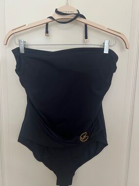 MICHAEL Michael Kors strapless bandeau one-piece swimsuit Sz 14